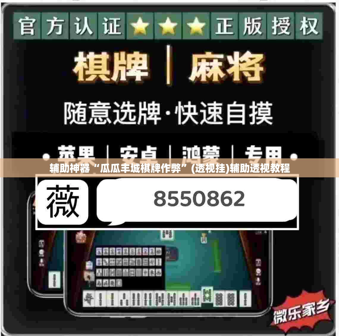 辅助神器“瓜瓜丰城棋牌作弊”(透视挂)辅助透视教程