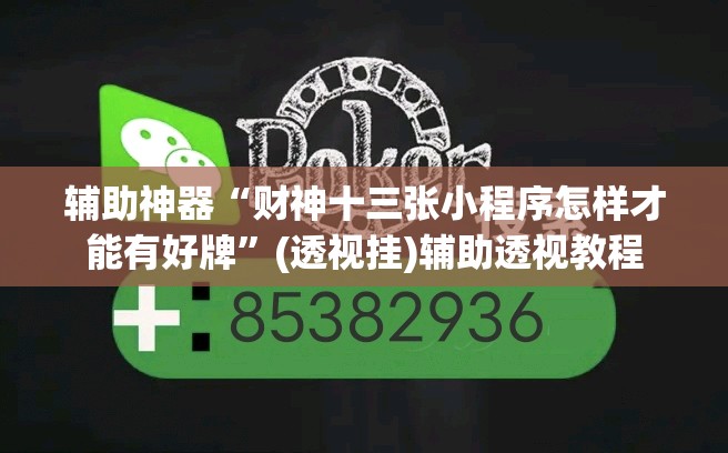 辅助神器“财神十三张小程序怎样才能有好牌”(透视挂)辅助透视教程