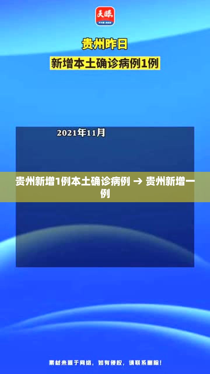 贵州新增1例本土确诊病例 → 贵州新增一例 贵州新增1例本土确诊病例 → 贵州新增一例