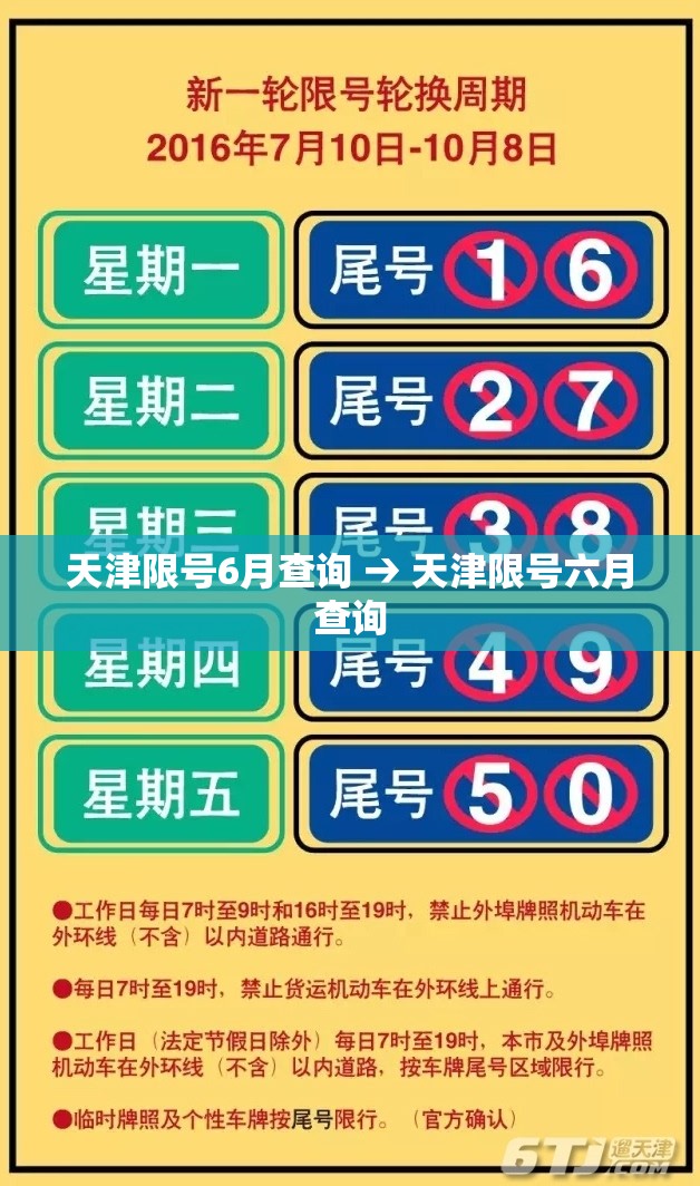 天津限号6月查询 → 天津限号六月查询