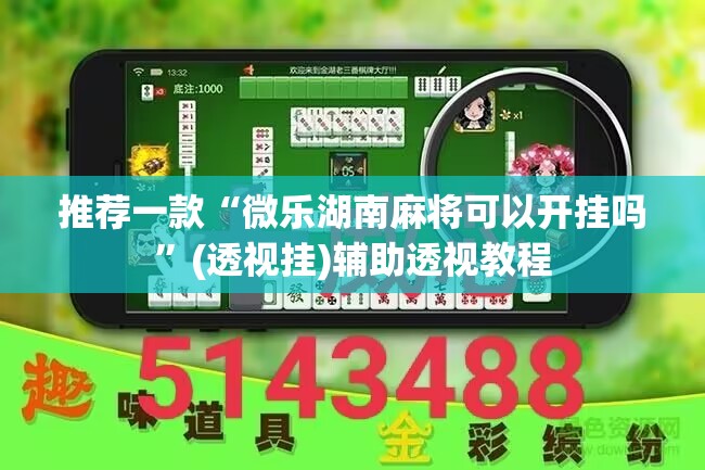 推荐一款“微乐湖南麻将可以开挂吗”(透视挂)辅助透视教程