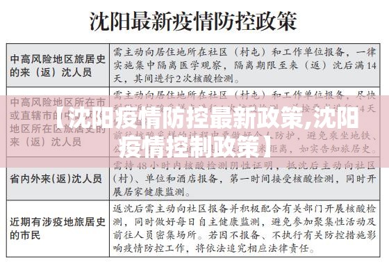 【沈阳疫情防控最新政策,沈阳疫情控制政策】