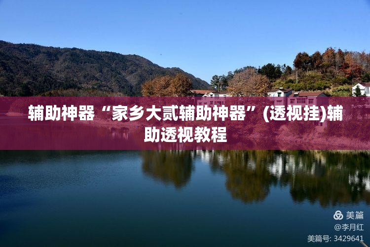 辅助神器“家乡大贰辅助神器”(透视挂)辅助透视教程