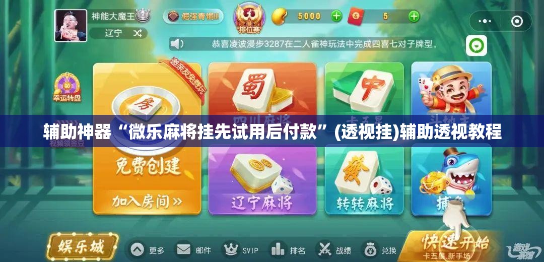 辅助神器“微乐麻将挂先试用后付款	”(透视挂)辅助透视教程