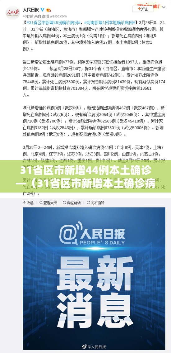 31省区市新增44例本土确诊—（31省区市新增本土确诊病例30例）