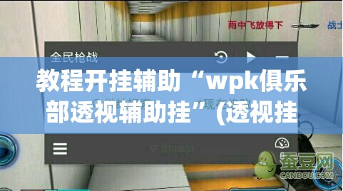 教程开挂辅助“wpk俱乐部透视辅助挂”(透视挂)辅助透视教程