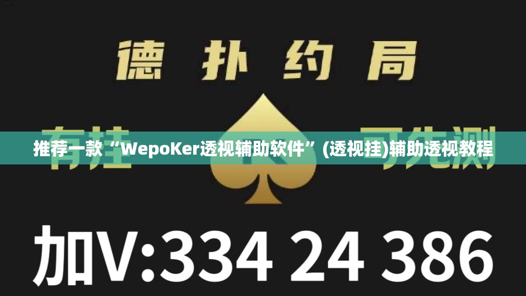 推荐一款“WepoKer透视辅助软件”(透视挂)辅助透视教程