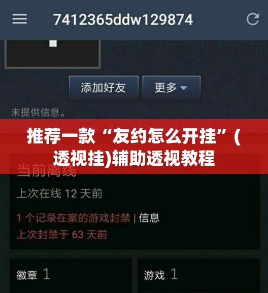 推荐一款“友约怎么开挂”(透视挂)辅助透视教程