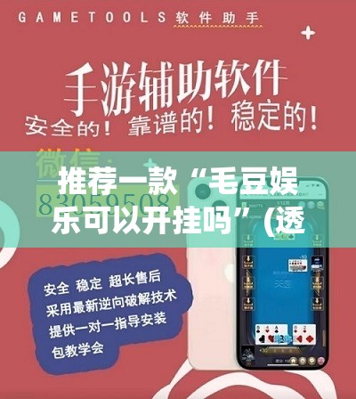 推荐一款“毛豆娱乐可以开挂吗”(透视挂)辅助透视教程