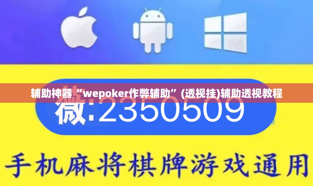 辅助神器“wepoker作弊辅助”(透视挂)辅助透视教程