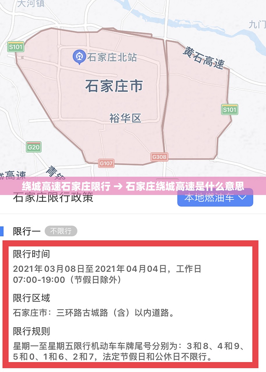 绕城高速石家庄限行 → 石家庄绕城高速是什么意思