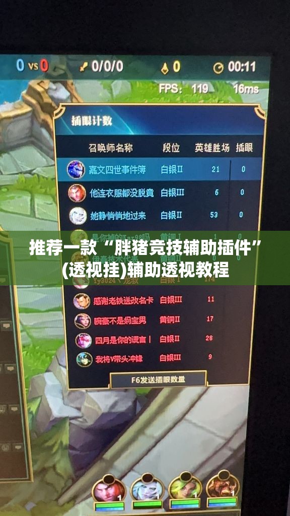 推荐一款“胖猪竞技辅助插件”(透视挂)辅助透视教程