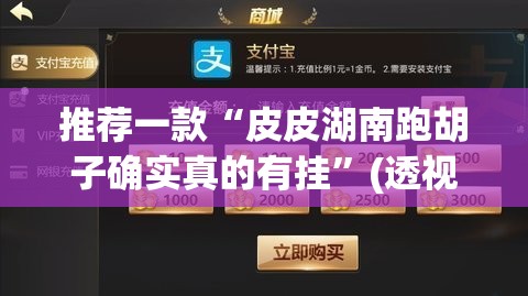 推荐一款“皮皮湖南跑胡子确实真的有挂”(透视挂)辅助透视教程