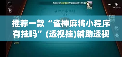 推荐一款“雀神麻将小程序有挂吗”(透视挂)辅助透视教程