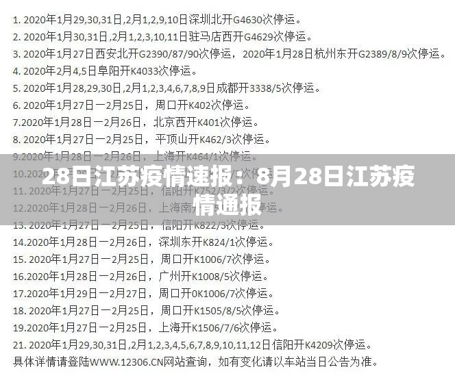 28日江苏疫情速报：8月28日江苏疫情通报