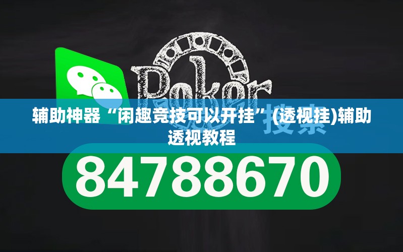辅助神器“闲趣竞技可以开挂”(透视挂)辅助透视教程