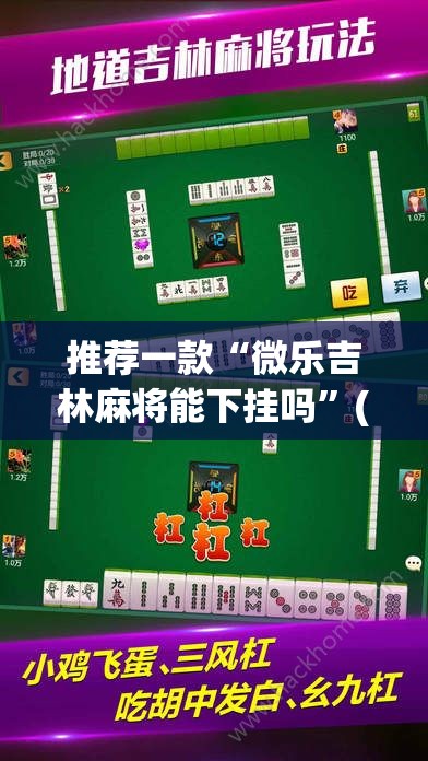 推荐一款“微乐吉林麻将能下挂吗”(透视挂)辅助透视教程