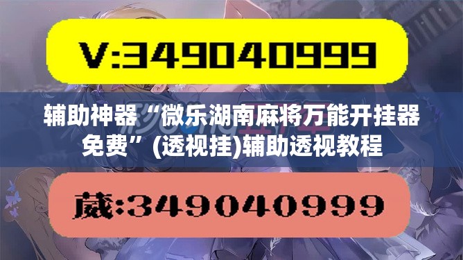 辅助神器“微乐湖南麻将万能开挂器免费	”(透视挂)辅助透视教程