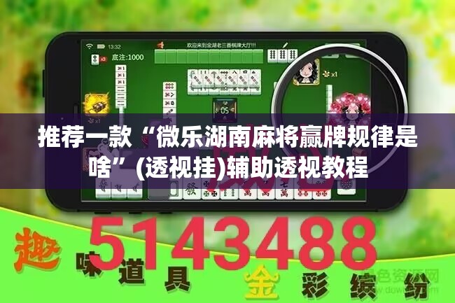 推荐一款“微乐湖南麻将赢牌规律是啥	”(透视挂)辅助透视教程
