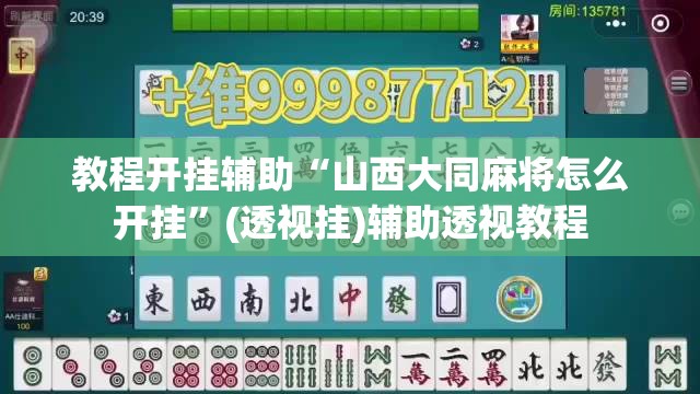 教程开挂辅助“山西大同麻将怎么开挂”(透视挂)辅助透视教程