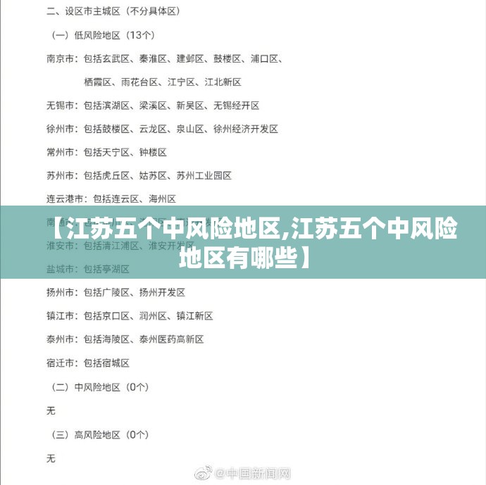 【江苏五个中风险地区,江苏五个中风险地区有哪些】