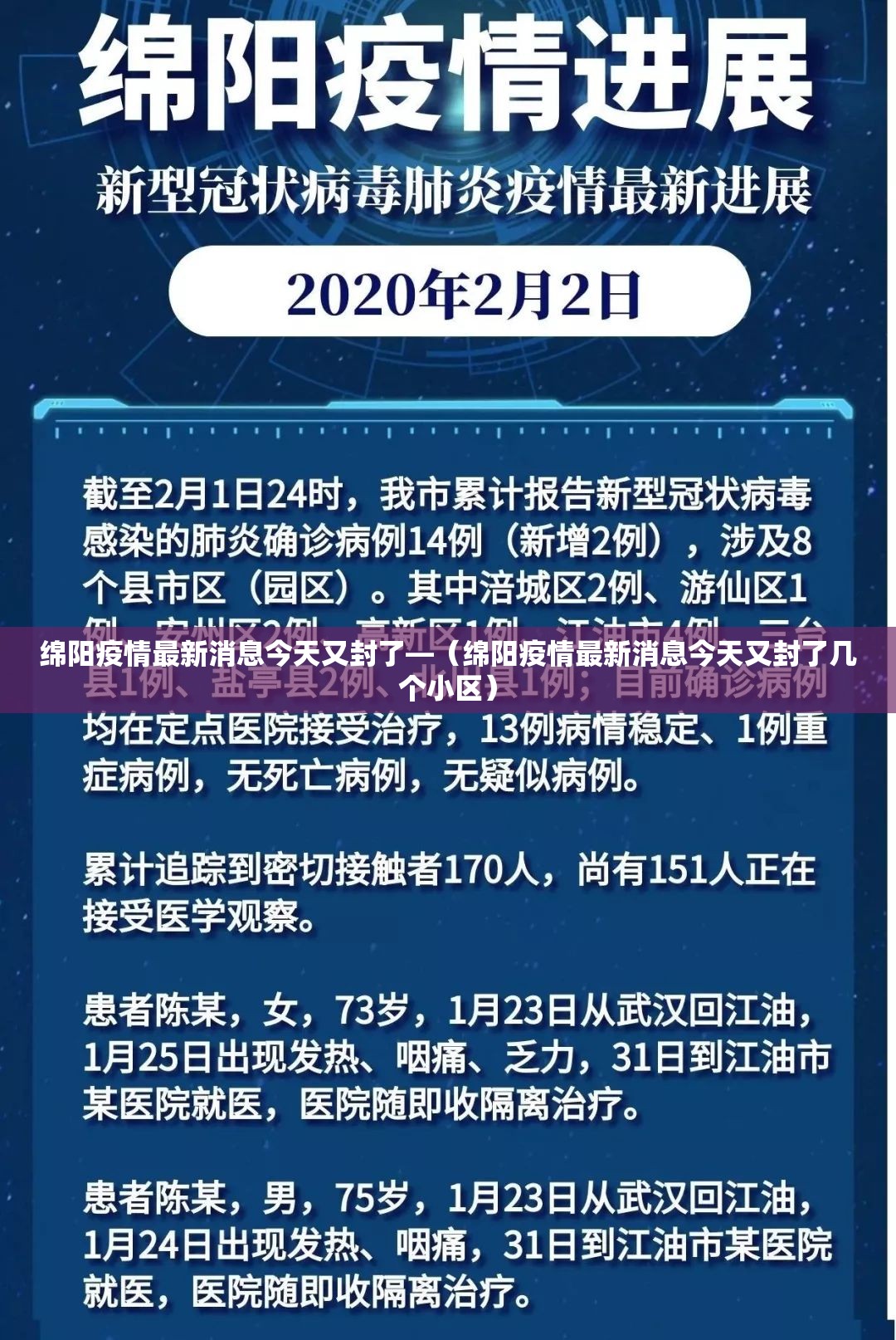 绵阳疫情最新消息今天又封了—（绵阳疫情最新消息今天又封了几个小区）