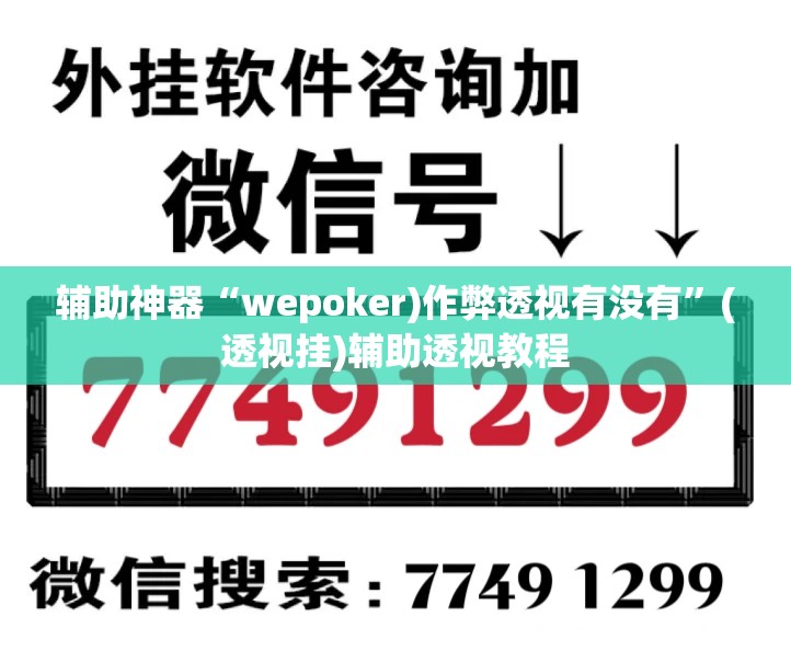 辅助神器“wepoker)作弊透视有没有”(透视挂)辅助透视教程