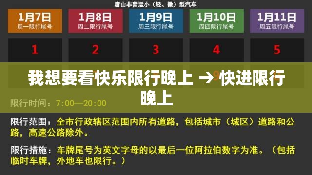 我想要看快乐限行晚上 → 快进限行晚上
