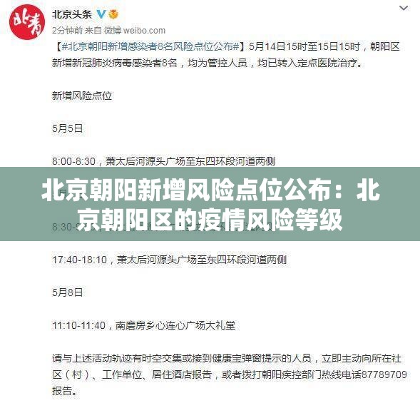 北京朝阳新增风险点位公布：北京朝阳区的疫情风险等级
