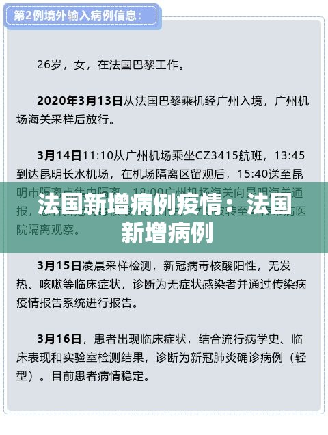 法国新增病例疫情：法国 新增病例