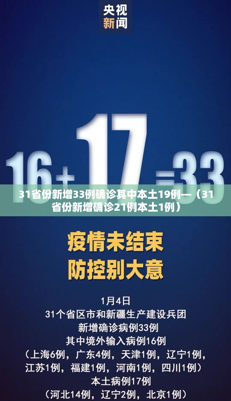 31省份新增33例确诊其中本土19例—（31省份新增确诊21例本土1例）