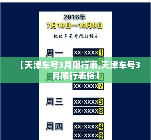 【天津车号3月限行表,天津车号3月限行表格】