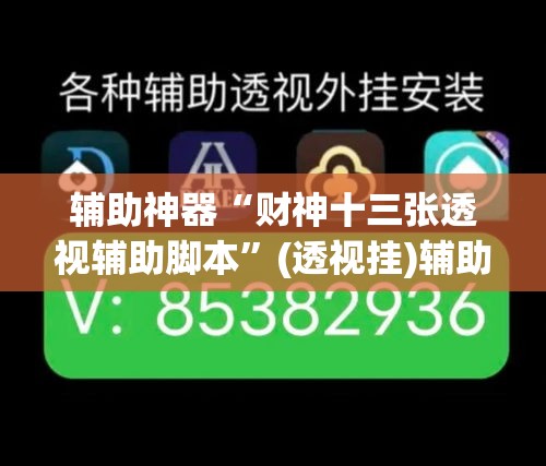 辅助神器“财神十三张透视辅助脚本	”(透视挂)辅助透视教程
