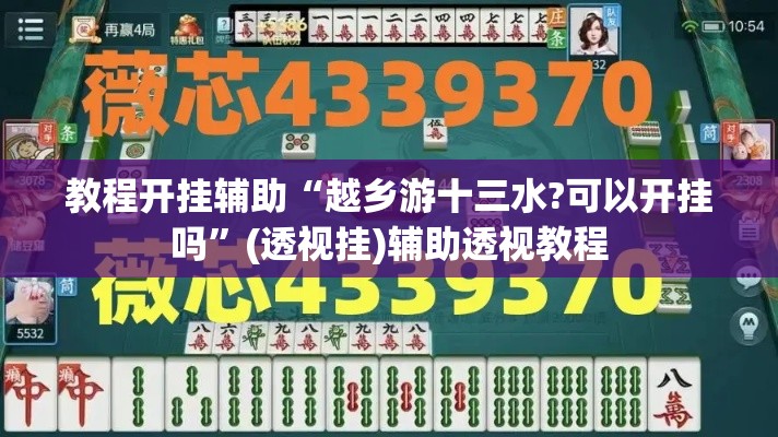 教程开挂辅助“越乡游十三水?可以开挂吗”(透视挂)辅助透视教程
