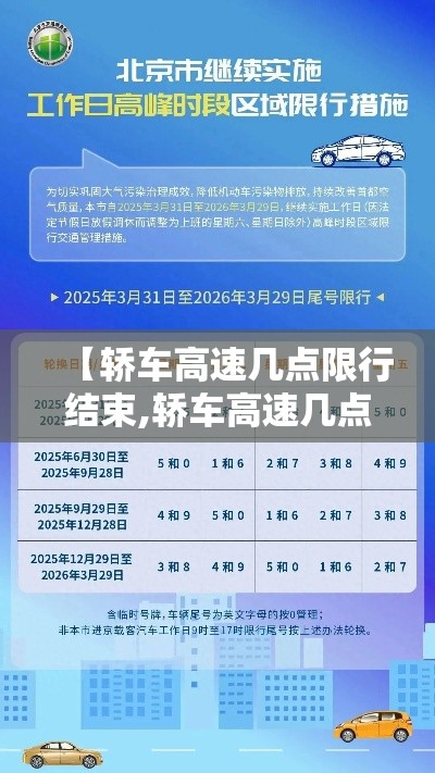 【轿车高速几点限行结束,轿车高速几点限行结束呢】