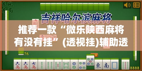 推荐一款“微乐陕西麻将有没有挂”(透视挂)辅助透视教程