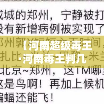 【河南超级毒王·河南毒王判几年】