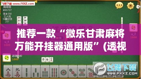 推荐一款“微乐甘肃麻将万能开挂器通用版	”(透视挂)辅助透视教程