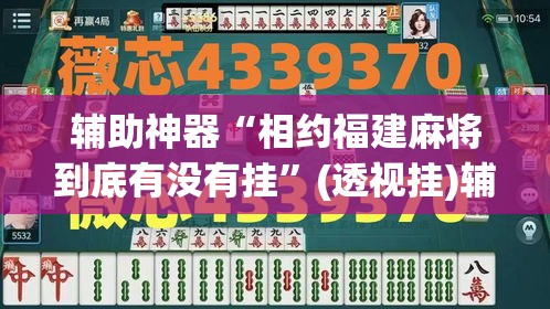 辅助神器“相约福建麻将到底有没有挂”(透视挂)辅助透视教程