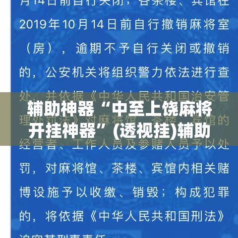 辅助神器“中至上饶麻将开挂神器”(透视挂)辅助透视教程