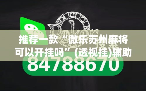 推荐一款“微乐苏州麻将可以开挂吗”(透视挂)辅助透视教程