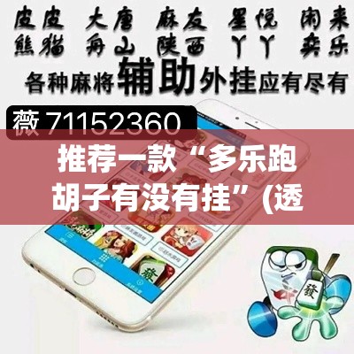 推荐一款“多乐跑胡子有没有挂”(透视挂)辅助透视教程