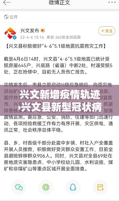 兴文新增疫情轨迹›兴文县新型冠状病毒最新消息