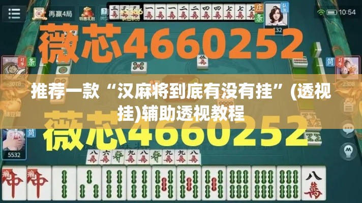 推荐一款“汉麻将到底有没有挂	”(透视挂)辅助透视教程