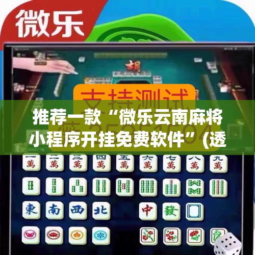 推荐一款“微乐云南麻将小程序开挂免费软件”(透视挂)辅助透视教程
