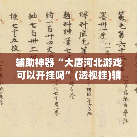 辅助神器“大唐河北游戏可以开挂吗	”(透视挂)辅助透视教程