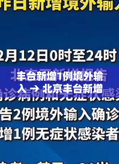 丰台新增1例境外输入 → 北京丰台新增病例活动轨迹 丰台新增1例境外输入 → 北京丰台新增病例活动轨迹