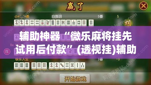 辅助神器“微乐麻将挂先试用后付款”(透视挂)辅助透视教程