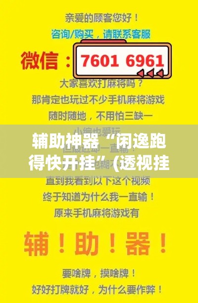 辅助神器“闲逸跑得快开挂”(透视挂)辅助透视教程