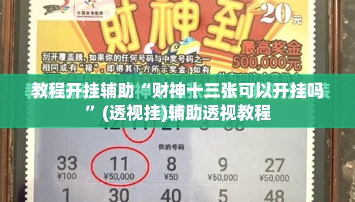教程开挂辅助“财神十三张可以开挂吗	”(透视挂)辅助透视教程